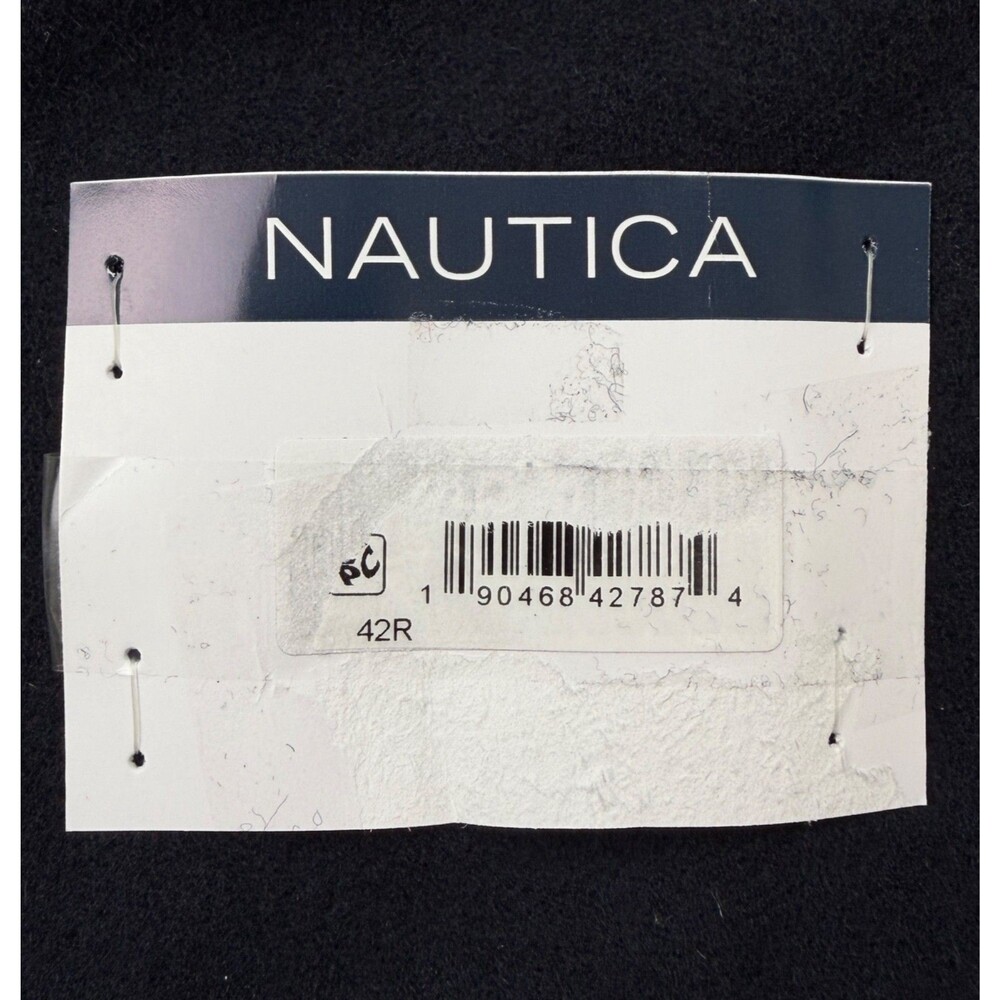 $450 NEW NAUTICA Mens 42R Navy Wool Cashmere Classic 38" Long OverCoat Jacket - Picture 5 of 11